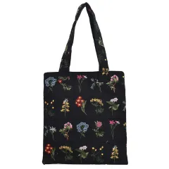 Women's Simple Fashion Embroidered Handbag Shoulder Bag - Black - View 1