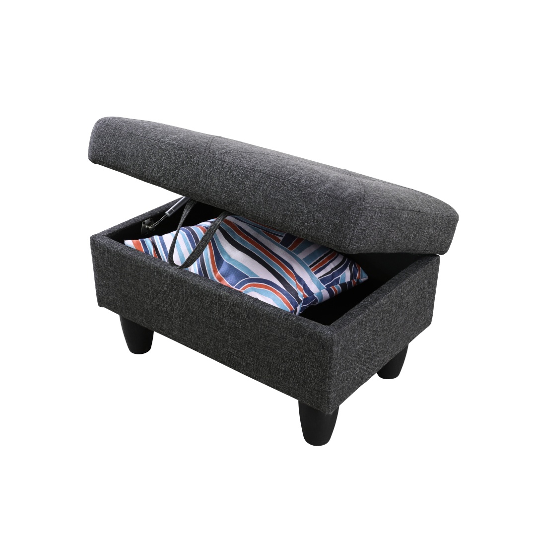 Pickup Only--Black Grey Linen Living Room Sofa Set