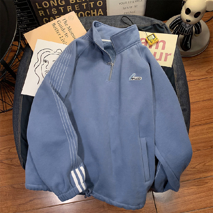 Fleece Sweater Women Autumn And Winter Loose Korean Style Blue - Shop at LoveMi