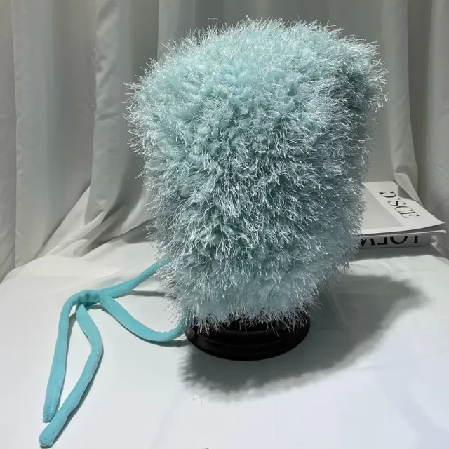 Female Autumn And Winter Fashion Solid Color Plush Sky Blue - Shop at LoveMi