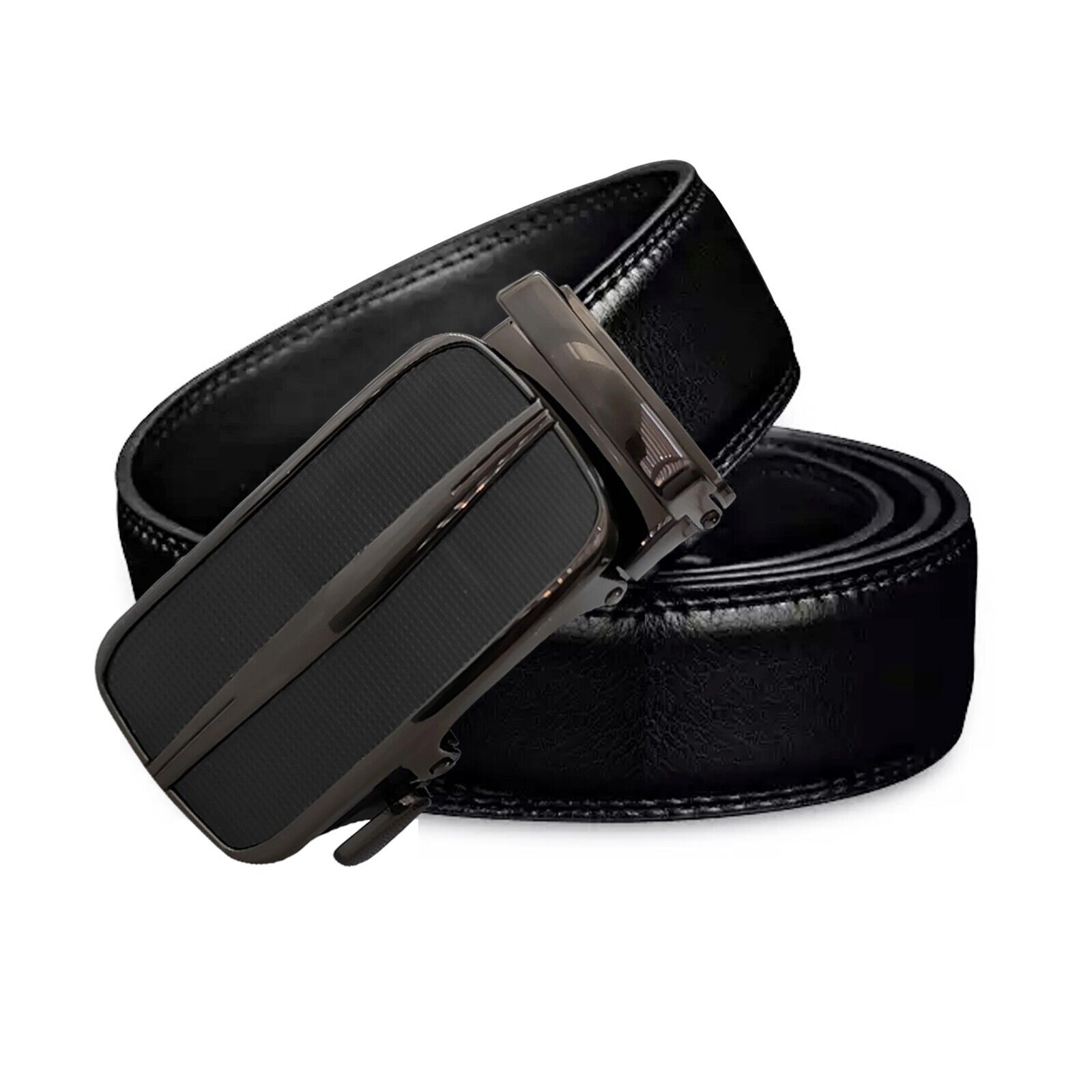 Ratchet Leather Belt with Slide Buckle shipping only inside the US, USPS First Class Package 2 Day Handling, 2-5 Day Shipping. Microfiber PU Leather Ratchet Belt Belts For Men Adjustable Size with Automatic Slide Buckle No Holes by SHAVIT. Ratchet Closure