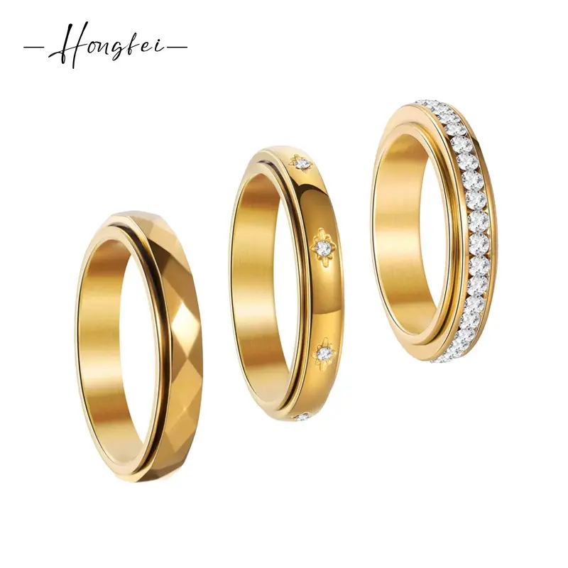 4MM Stainless Steel Geometric Band Ring