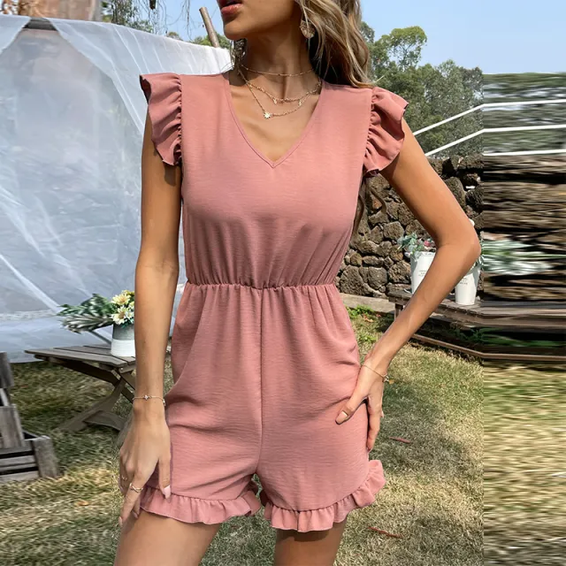 European And American INS Temperament Waist Round Neck Slim Casual Straight Bodysuit Mahogany Xl - Shop at LoveMi