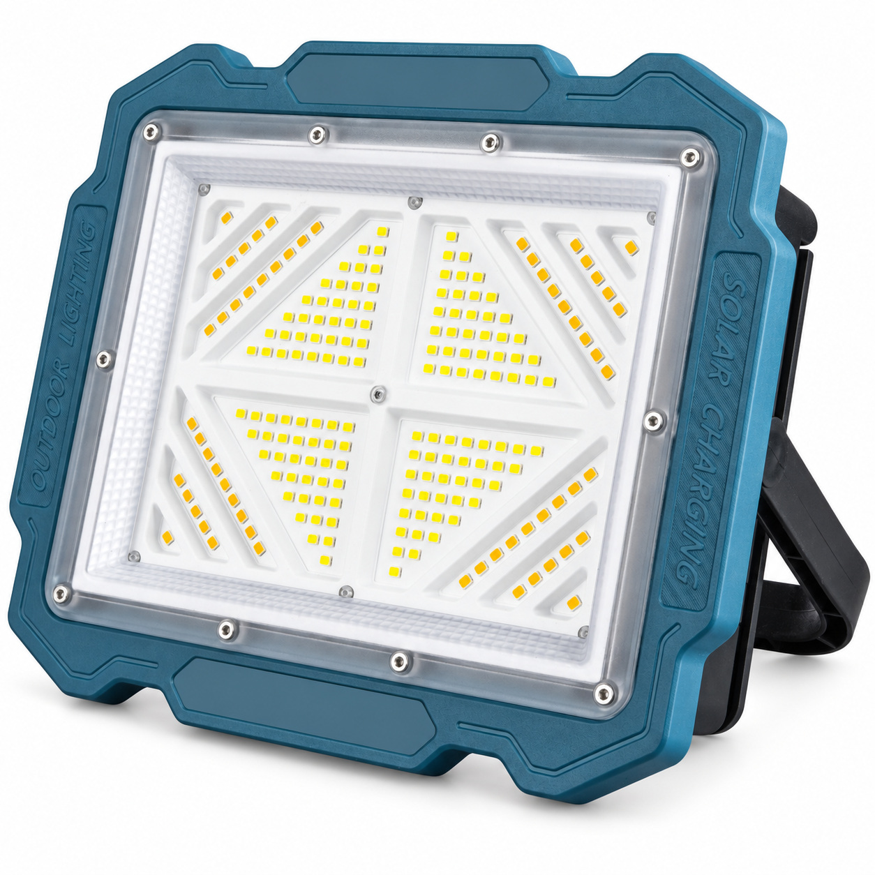 Solar Powered Rechargeable Battery Display Power Bank Function LED Work Light W8151 4 Blue 2500LM