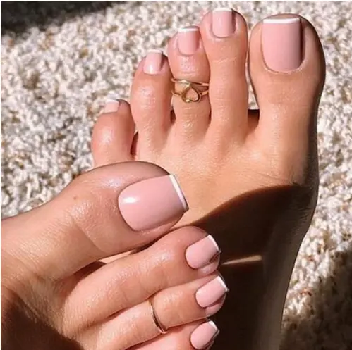 24-piece Short Square-shaped Fingernail Edge White Border