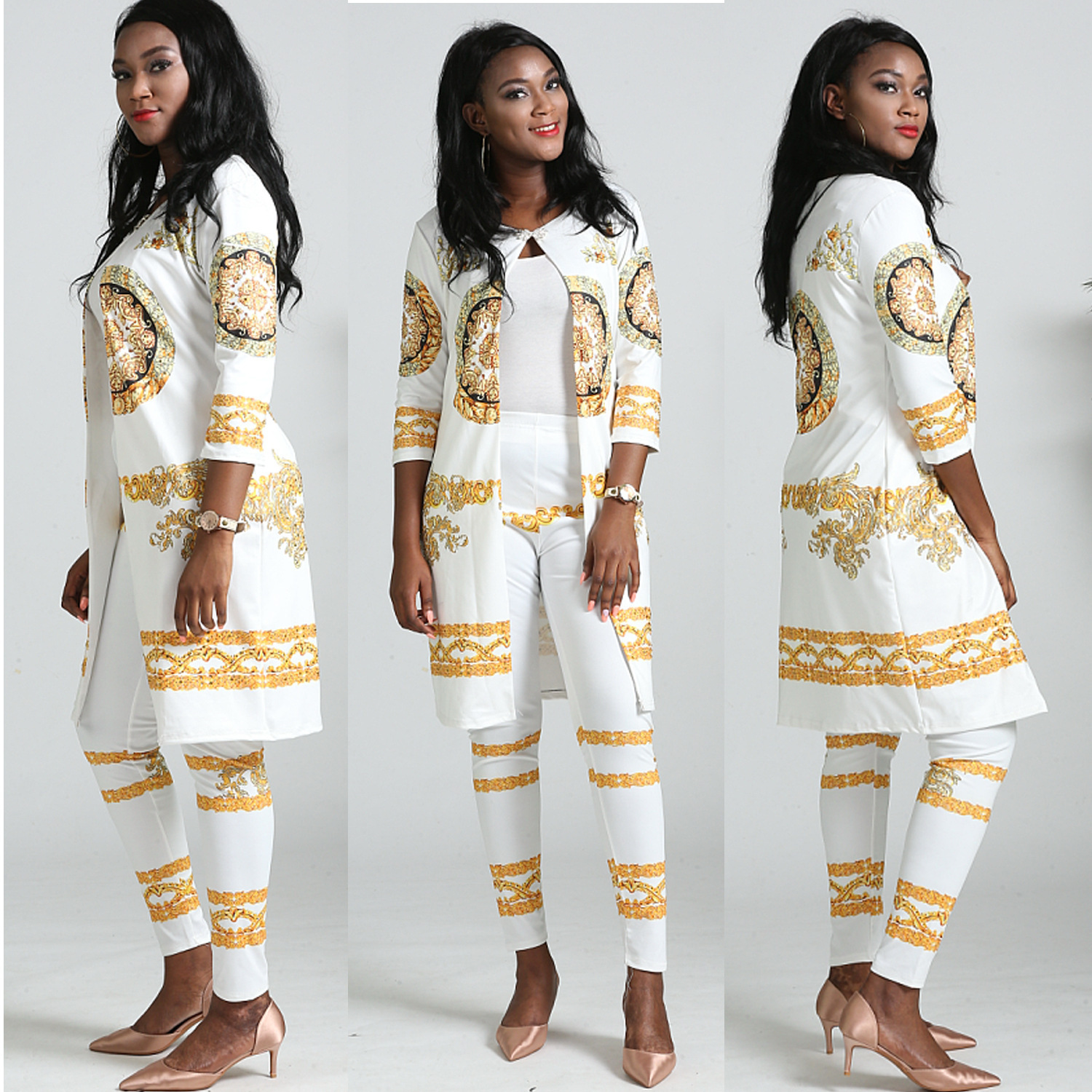 Title 3, Ladies Fashion Print Suit Jacket And Leggings