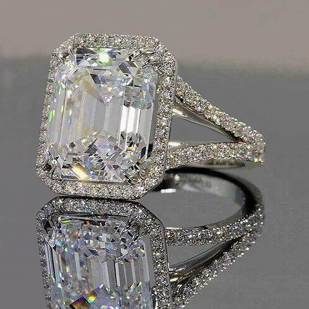 Title 5, Hand Ornament 3A Square Diamond Zircon Ring