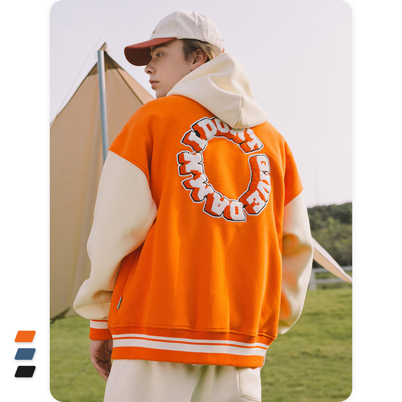 Men's And Women's Retro Letter Embroidered Baseball Jacket