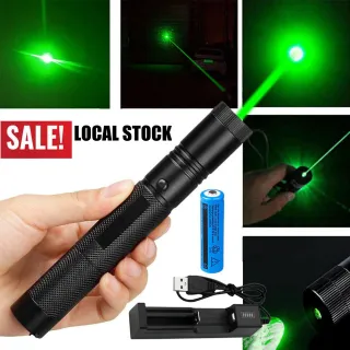 Green Laser Pointer Pen Light 9900Mile Strong  Visible Beam Lazer Torch 532nm USB Rechargeable Flashlight