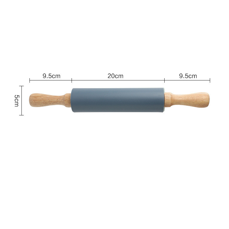 BEYONDARY Thickened Non-Slip Rolling Pin with Large Non-Stick Mat