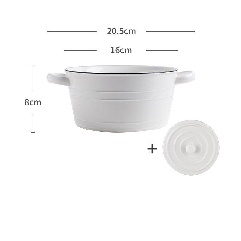 Title 11, Nordic Simple Binaural Ceramic Soup With Lid Sa...