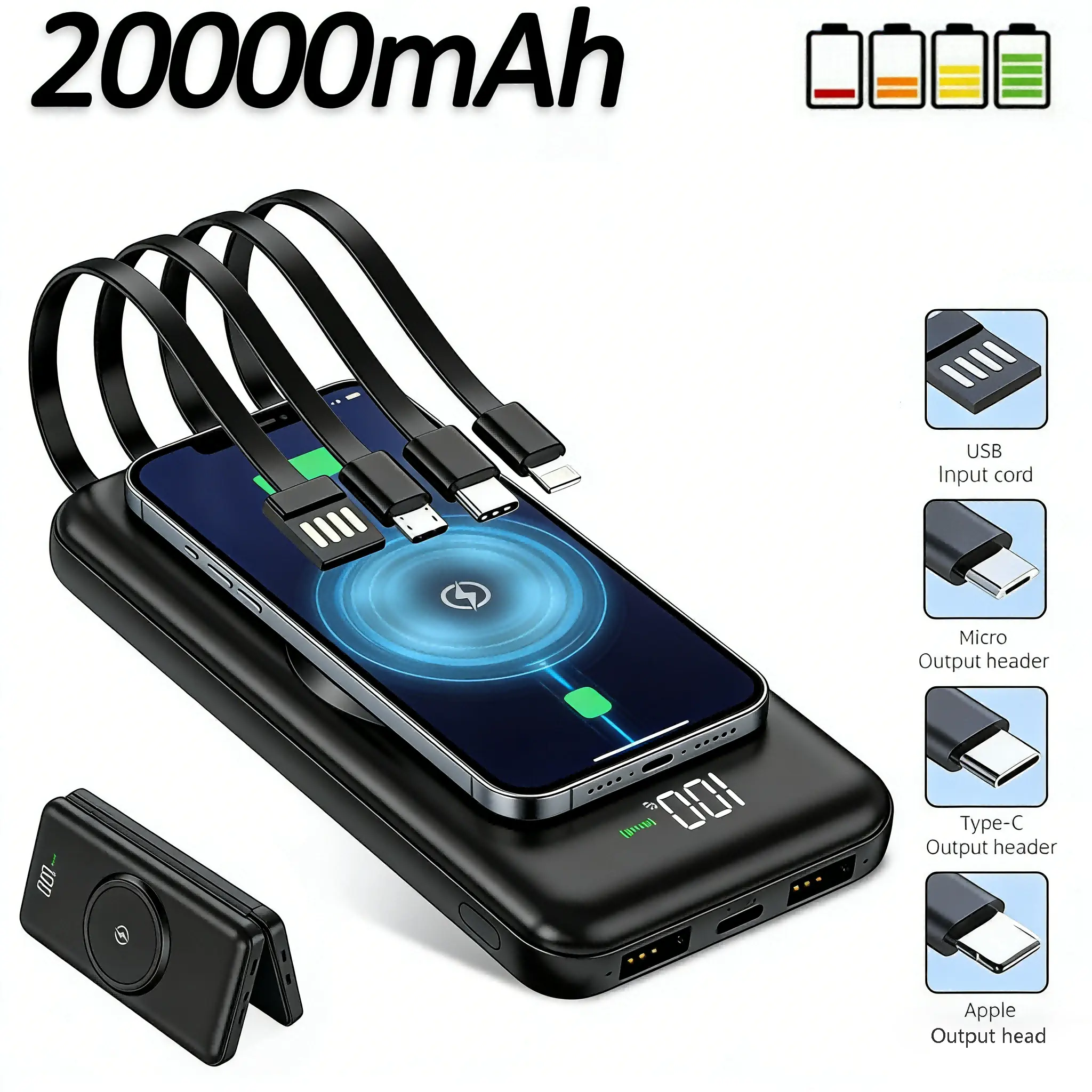 20000mAh Power Bank Fast Charger Battery Pack