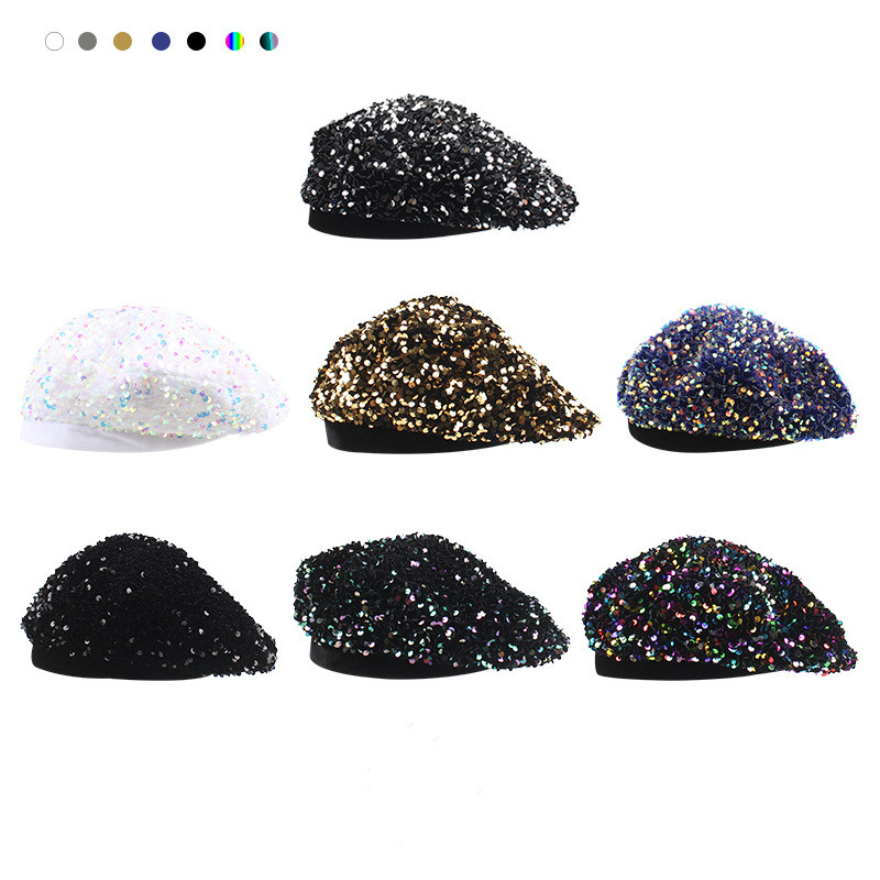 Versatile Fashion Couple Personality Casual Sequin Beret