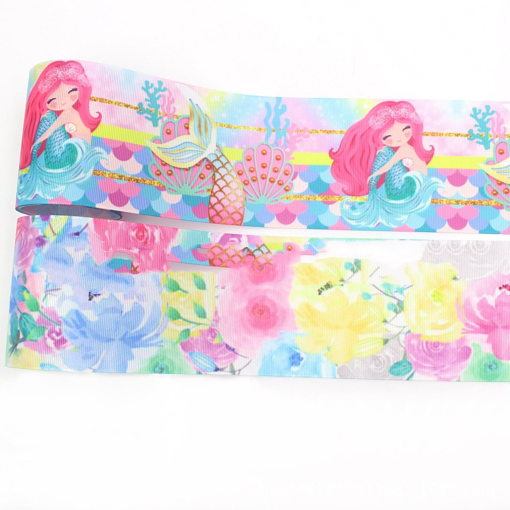 75mm Cartoon Flower Thermal Transfer Rib Webbing