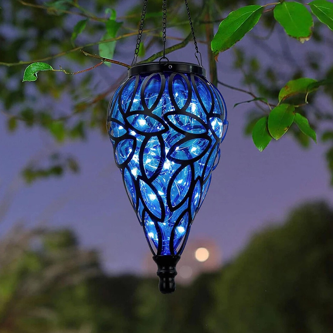Outdoor Garden Solar Powered LED Light Lantern Hanging Yard Decoration Lamp