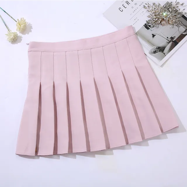 Pleated skirt short skirt Pink - Shop at LoveMi