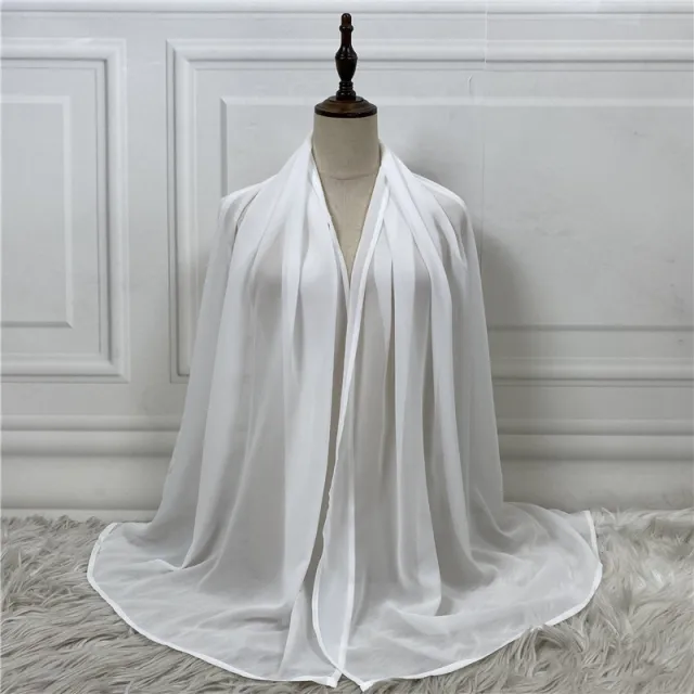 Solid Color Robe Fashion Chiffon Turban White - Shop at LoveMi