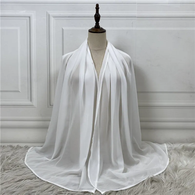 Solid Color Robe Fashion Chiffon Turban - White