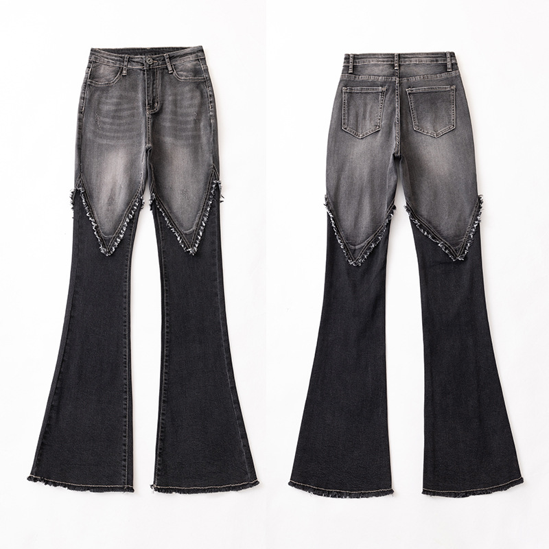 Women's Retro High Waist Flared Jeans Grey - Shop at LoveMi