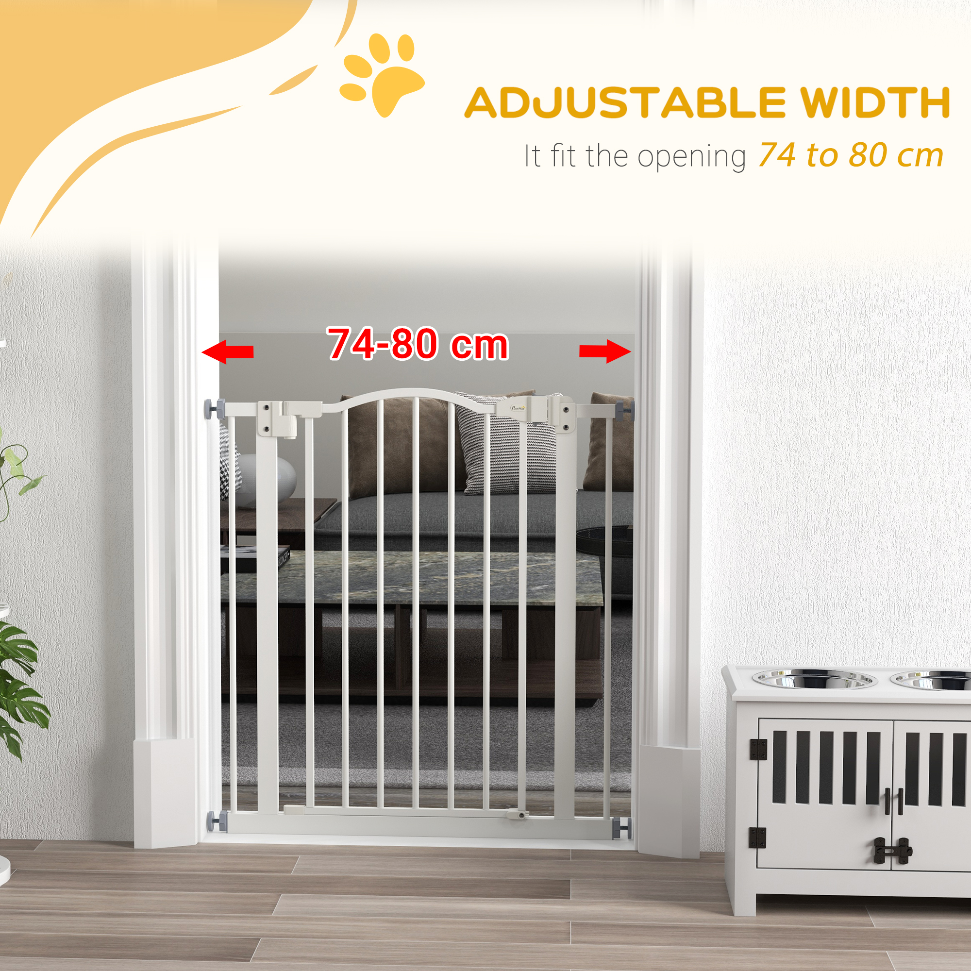 Metal Material, 74-80cm Adjustable Pet Safety Door With Automatic Closing — image 10