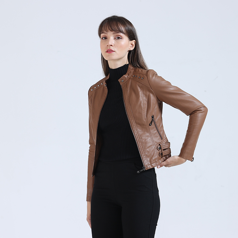 Ladies Spring And Autumn Black Temperament Commuter Zipper Jacket