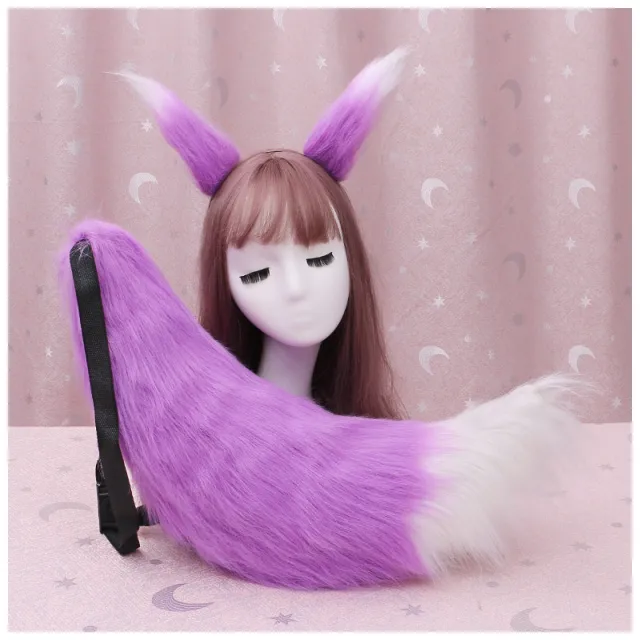 Hairy Beast Ears Plush Cute Hair Accessories Purple - Shop at LoveMi