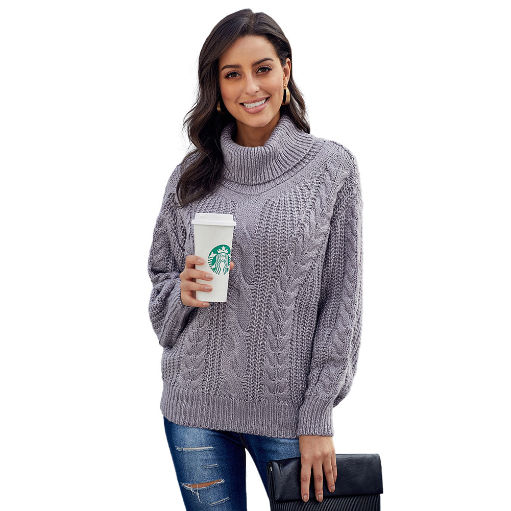 Women's Solid Color European And American Loose Plus Size Warm Sweater - Image 3