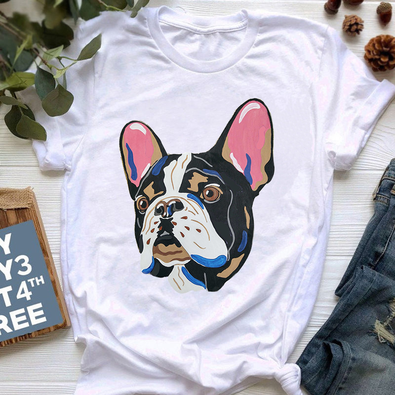 Title 2, Summer New Style French Bulldog Print T-shirt F...