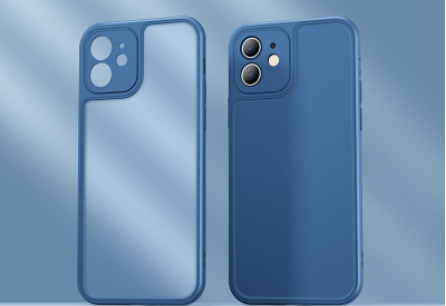 Coque de téléphone ultra-fine en silicone transparente – bleue – iPhone 12 Pro Max