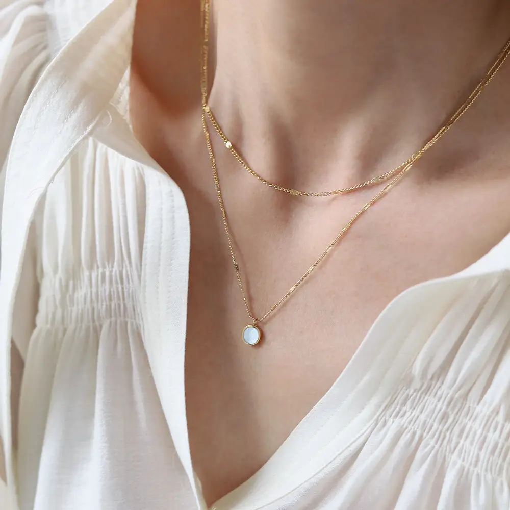 Women's Fashionable Circular Geometric Clavicle Chain