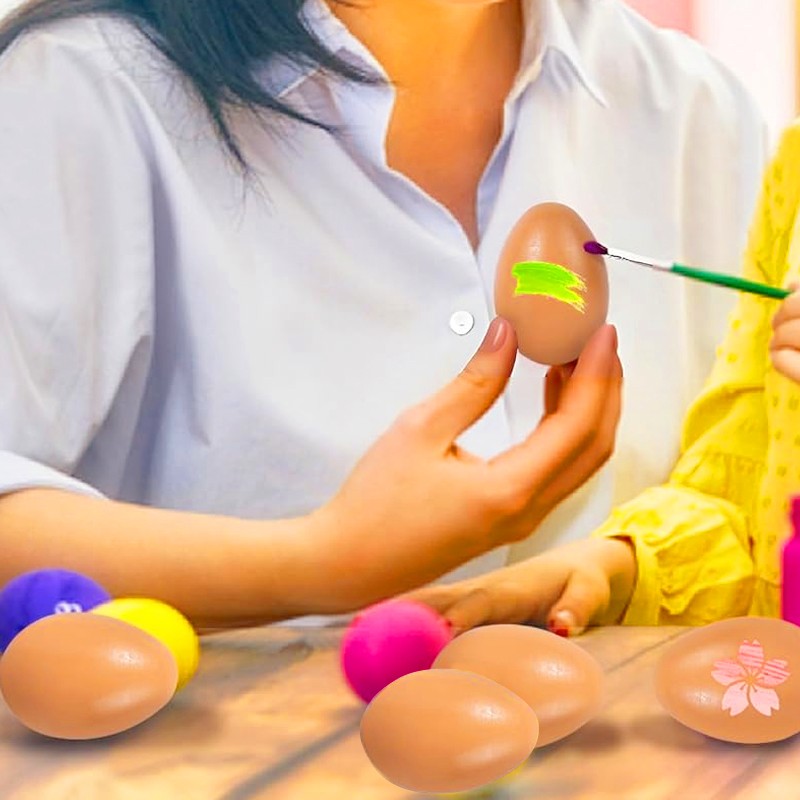 6PCS Fake Wooden Chicken Eggs Help Hen Lay Eggs Agricultural Tool For Chicken UK