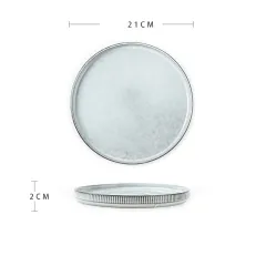 Beautiful Ceramic Dinner Plate Advanced Sense Of Micro Flaw - Striped Steak Plate - View 1