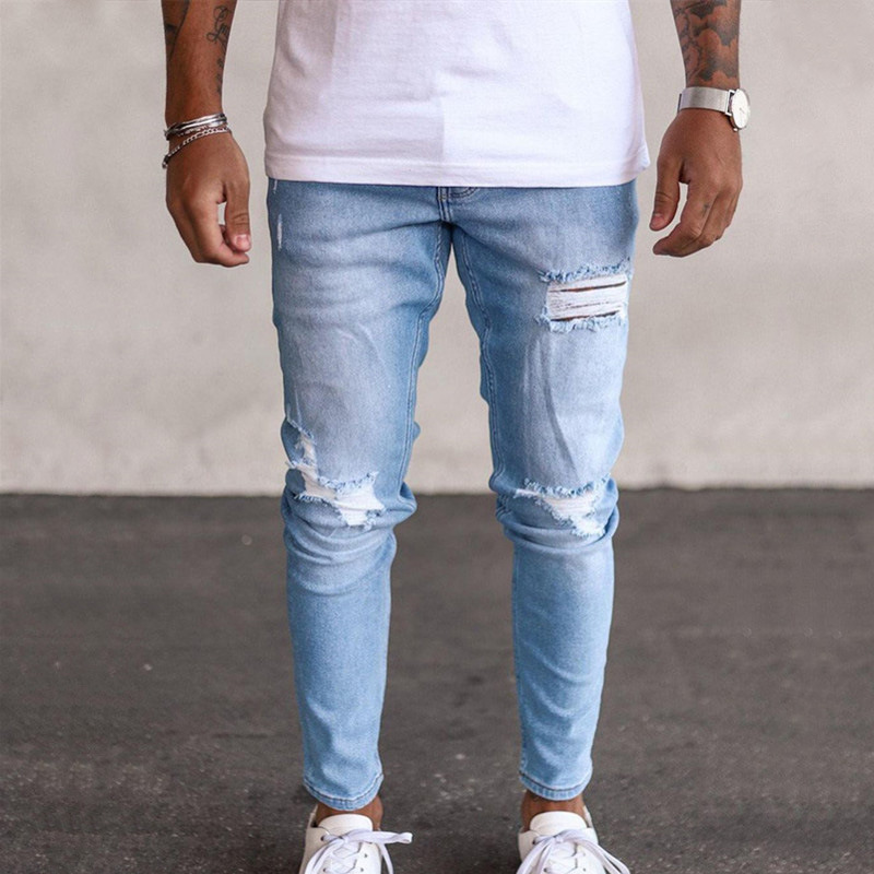 Title 12, Heren Jeans Slim Fit met Gaten, Rechte Pasvorm,...