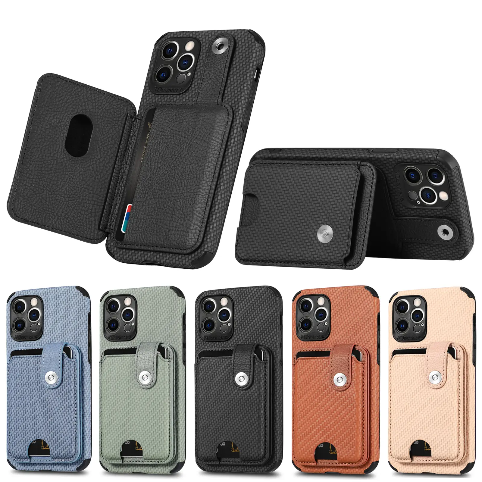 Mobile Phone Case Creative Anti-fall Bracket Card Pack Protective Cover