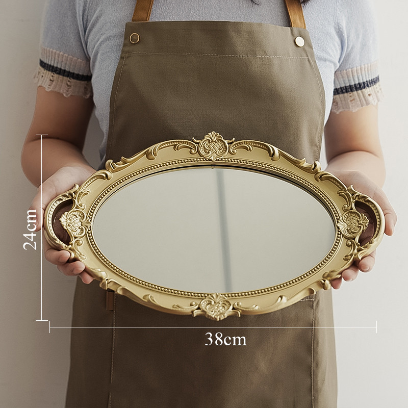 Gold & Silver Vintage Mirror Tray