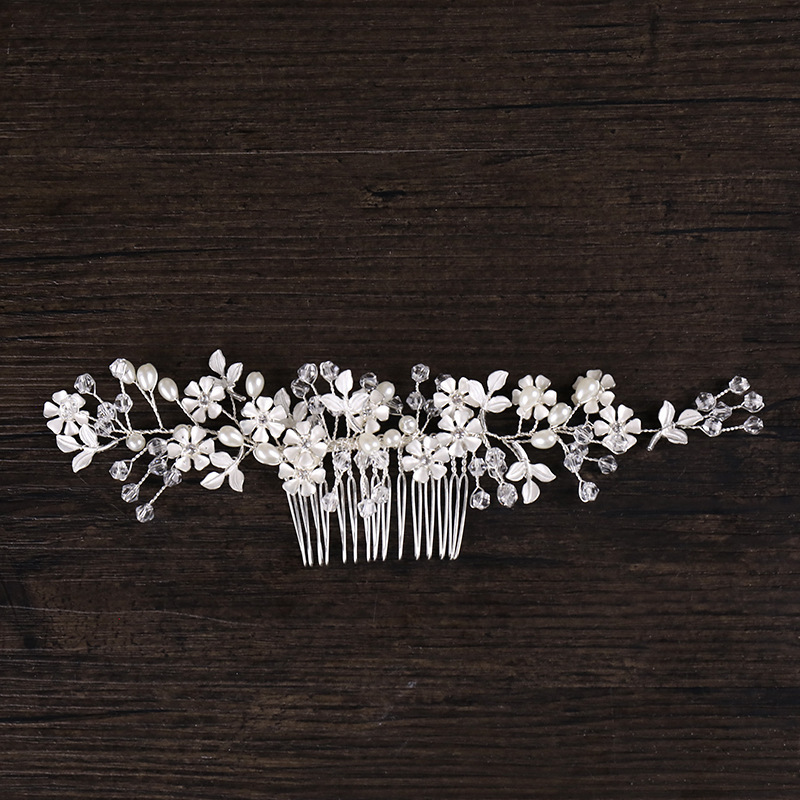 Alloy Flowers With Comb Hair Ornaments For Marriage