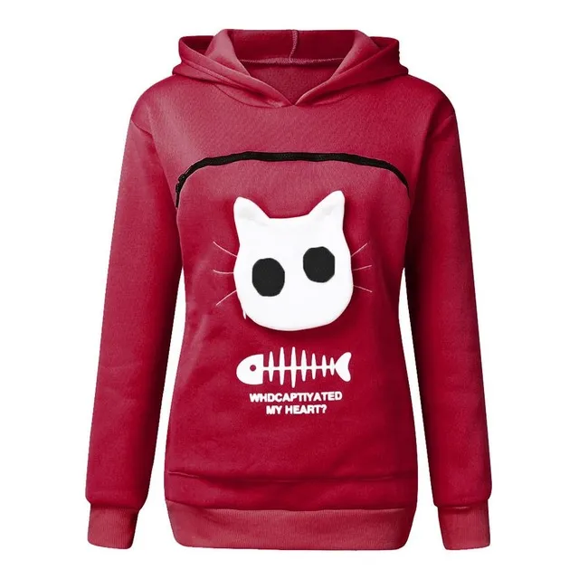 Cat Lovers Hoodie Kangaroo Dog Pet Paw Pullove Wine - Shop at LoveMi