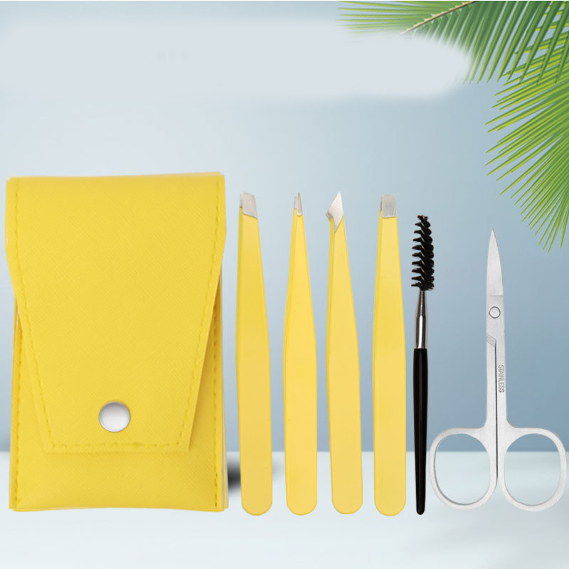 Stainless Steel Clip False Eyelashes Brush Eyebrow Trimming Set