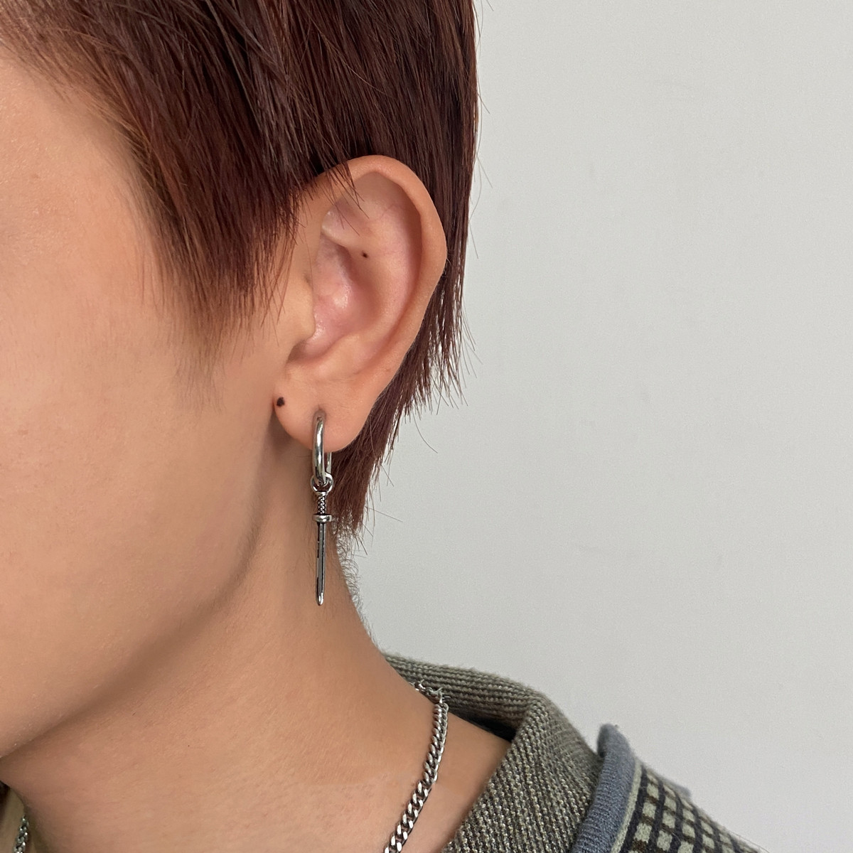 National Style Niche Design Titanium Male Ear Clips