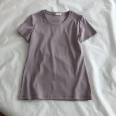 Slim Slim Stretch Cotton Round Neck Short Sleeves - Lotus Color - View 1