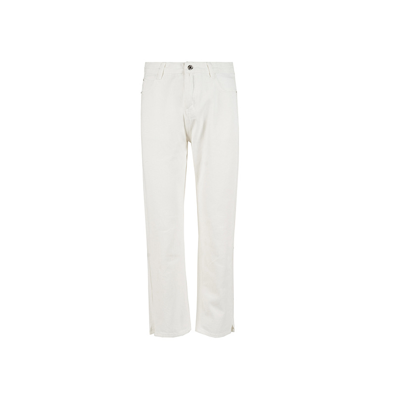 Title 5, Heren Dames Nieuwe Straight Slit Denim Chang-broek