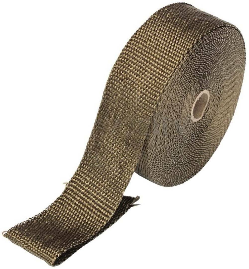 20M Titanium Gold Heat Wrap Tape Exhaust Insulating Downpipe Manifold 20 Ties 10
