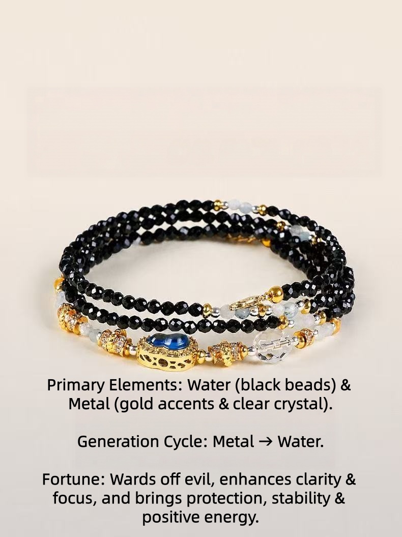 Brățară Capricorn Zodiac Obsidian Negru Agat Negru Cuarț Clar Lanț Fațetat Multistrat Bijuterii Zodiac Energie pentru Femei