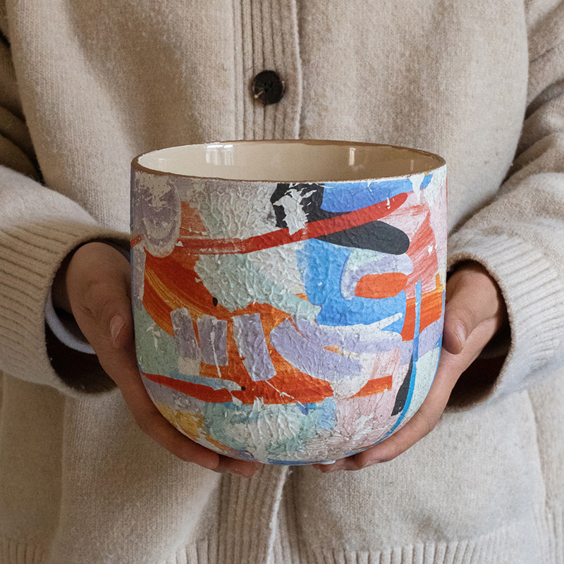 Ceramic planter medium art