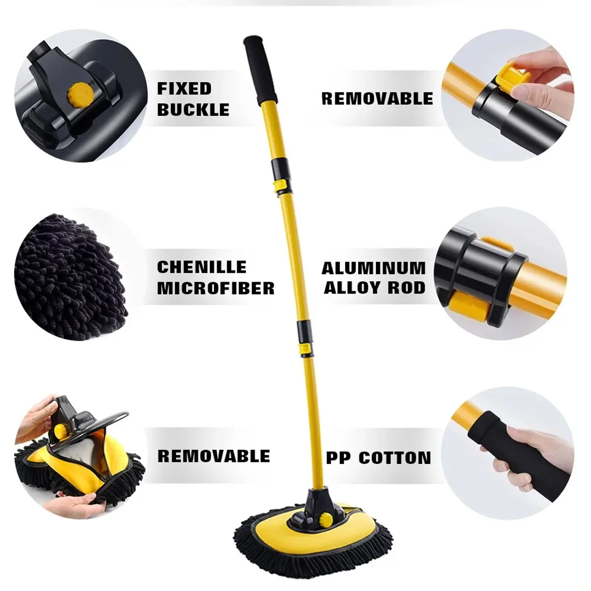 Adjustable Telescopic Car Wash Brush Kit Mop