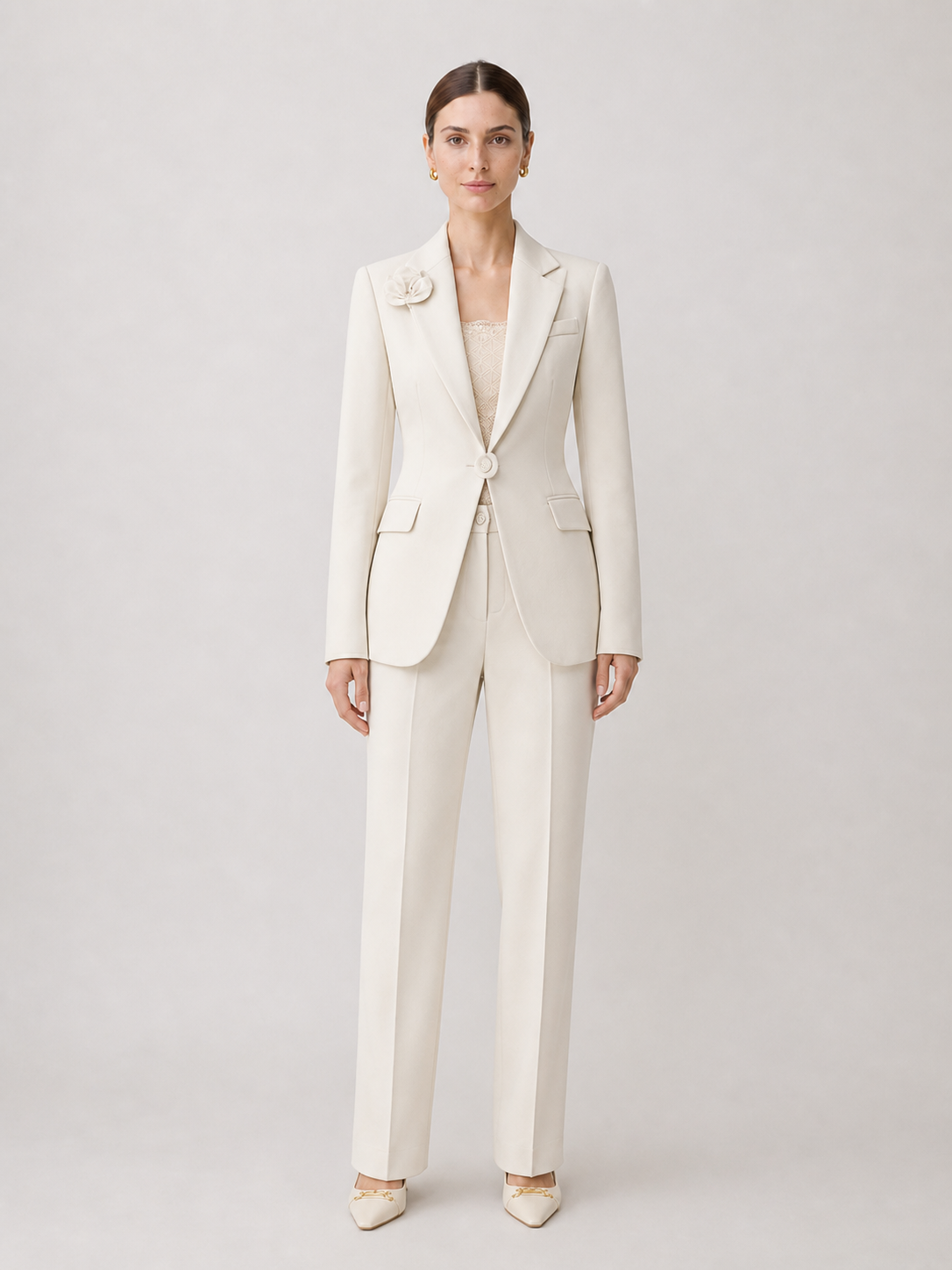 Classic Elegant 3D Floral Suit Set