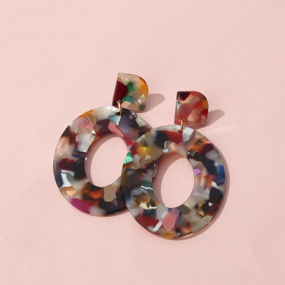 Earrings Set Personality Temperament Acrylic Fashion Exaggerated Jewelry Irregular Color Pendant Earrings