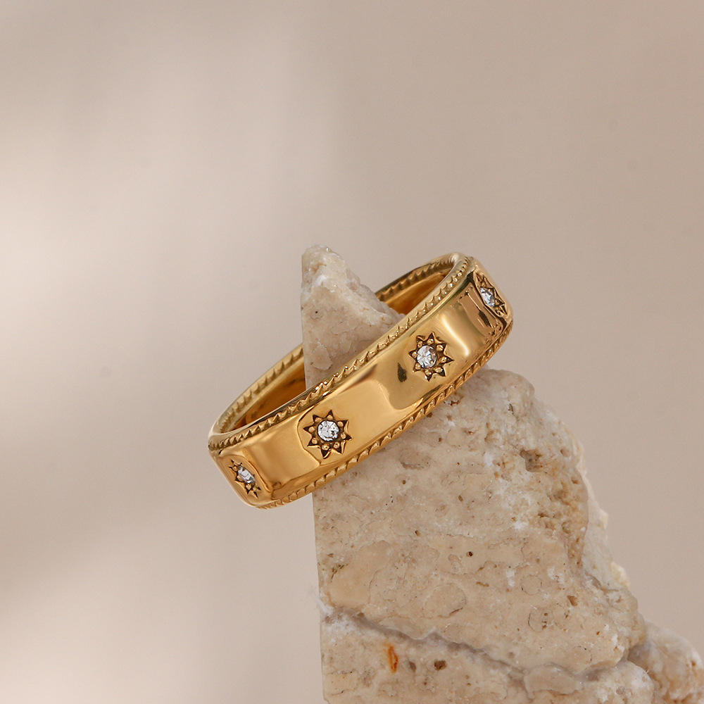 Stainless Steel Plated 18K Zircon XINGX Ring