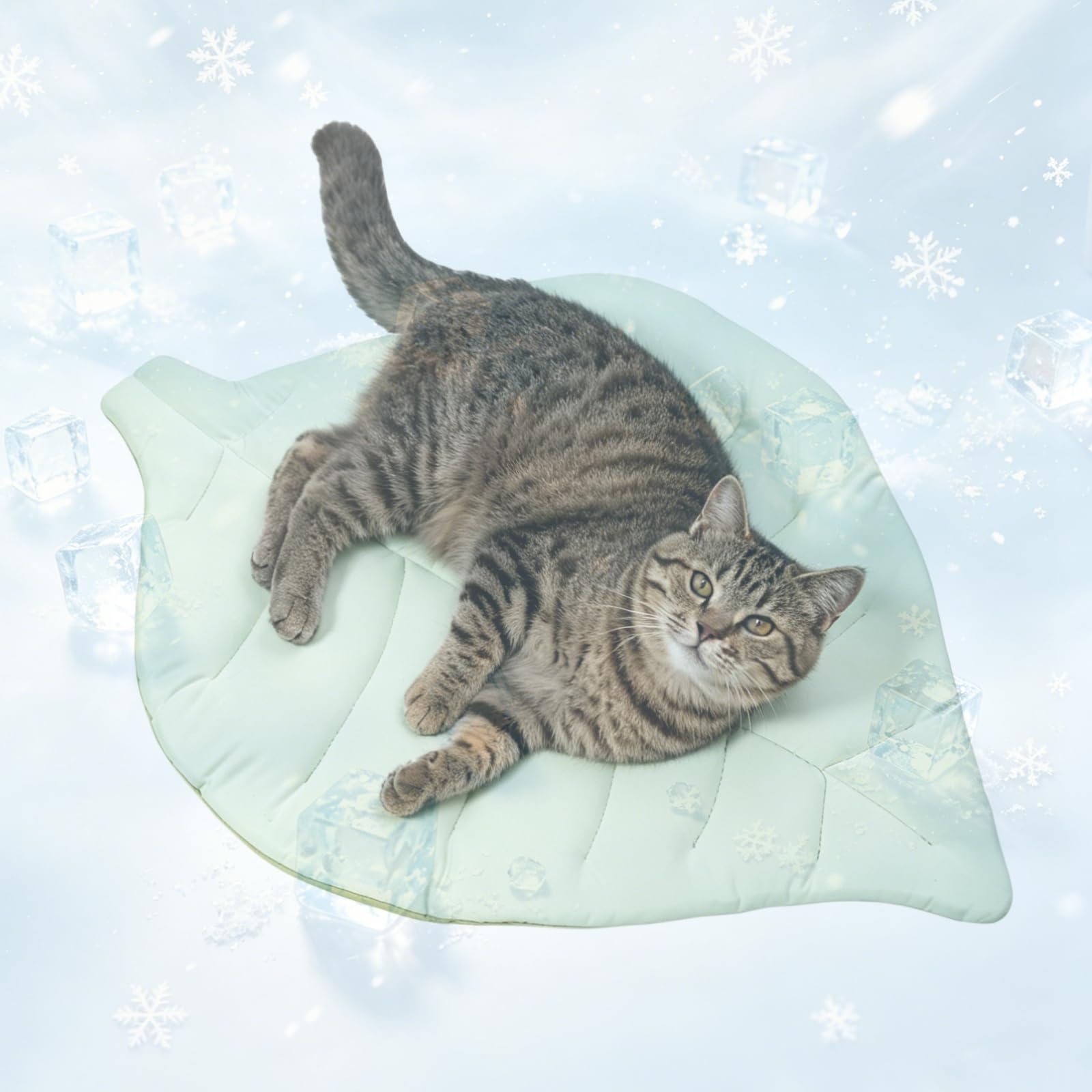 Cat Cooling Mat Cat Leaf Bed Mat Comfortable Soft Fabric Breathable Cozy For All Seasons  Ideal For Cats Small Pets thumbnail 7