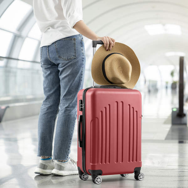Curved Vertical Stripe 4-in-1 Trolley Case 16in 20in 24in 28in ABS Aluminum Alloy Tie Rod — foto 5